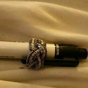 Sterling silver ring with diamonds